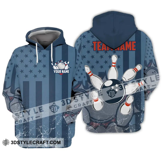 Unisex Shirt - Custom Name And Team Name Shirt, Bowling Navy Ball Shirt style option 3