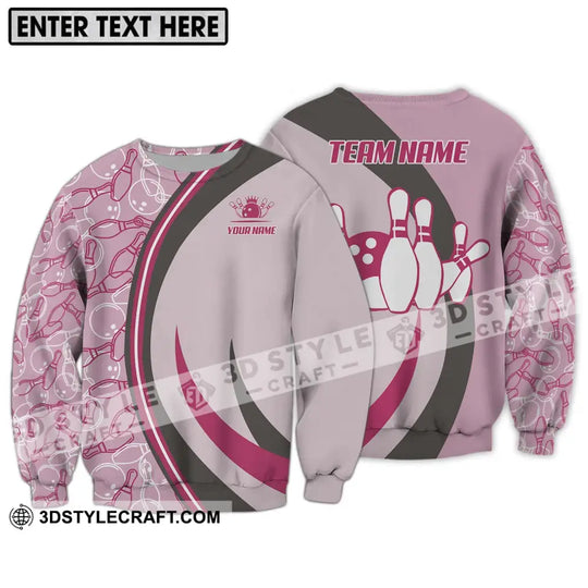 Unisex Shirt - Custom Name And Team Name Bowling Shirt, Pink Bowling style option 4