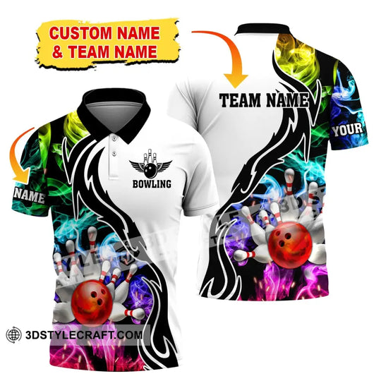 Unisex Shirt, Custom Name and Team Name Bowling Polo Shirt, Bowling Club Uniform, Bowling T-Shirt style option 4