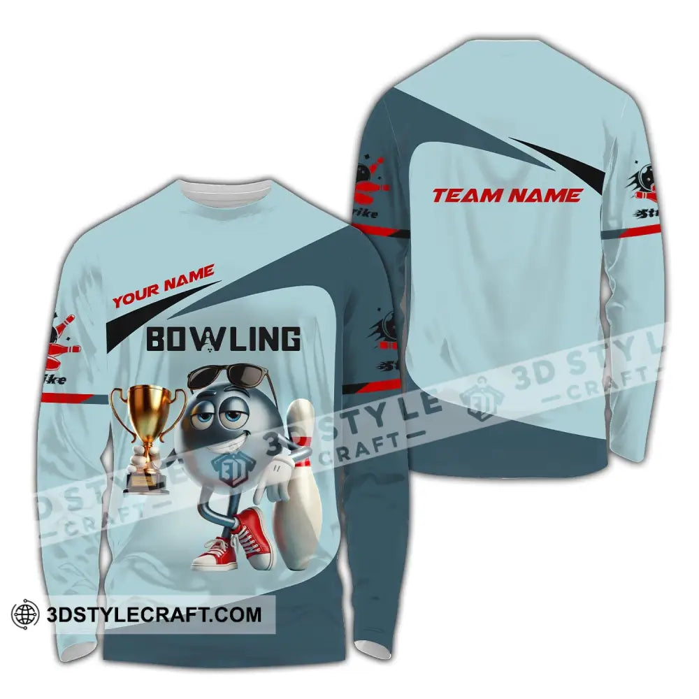 Unisex Shirt Custom Name And Team Bowling Polo Long Sleeve Love T-Shirt / S T-Shirt