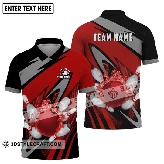 Unisex Shirt - Custom Name And Team Name Shirt - Bowling Polo Shirt - Bowling Lover Gift - Bowling Player Shirt style option 4