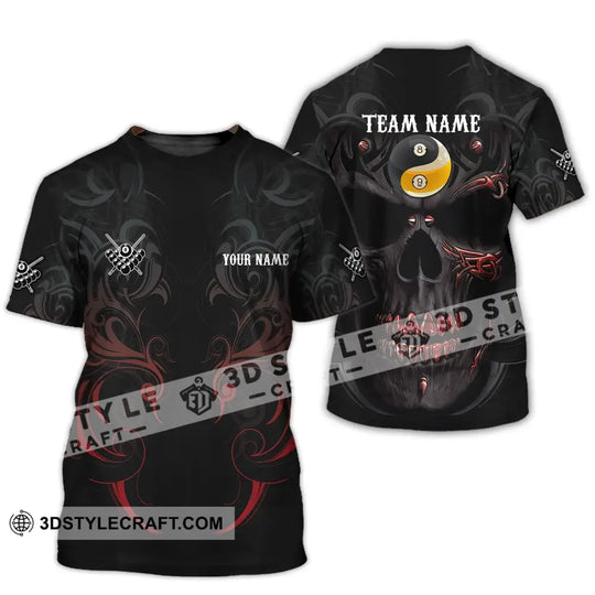 Unisex Shirt, Custom Name and Team Name Bowling Polo Shirt, Bowling Skull T-Shirt, Bowling Hoodie Long Sleeve Shirt style option 3