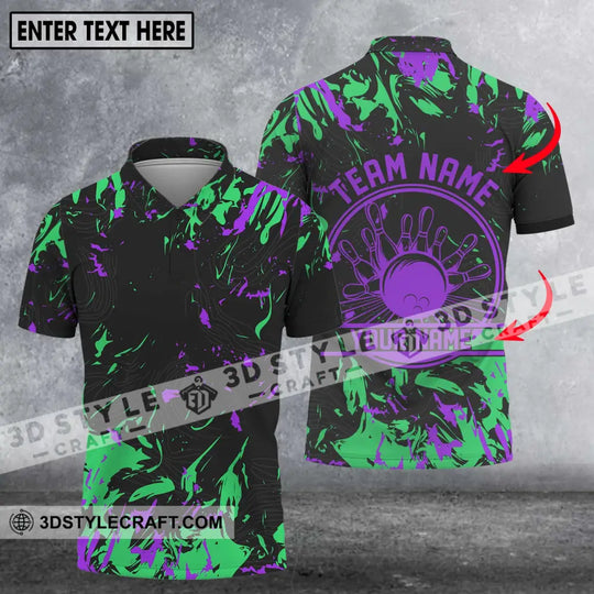 Unisex Shirt - Custom Name And Team Name Shirt, Color Arrays Bowling Shirt style option 1