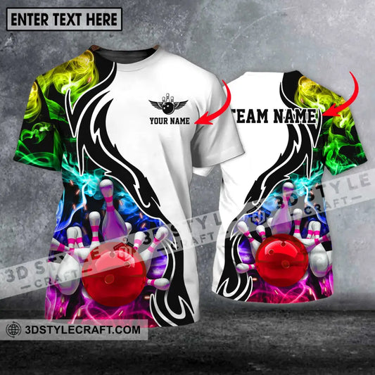 Unisex Shirt - Custom Name And Team Colorful Bowling Lover T-Shirt