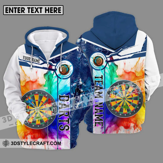 Unisex Shirt - Custom Name And Team Name Shirt, Colorful Darts style option 2