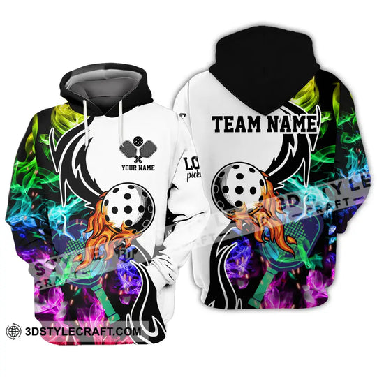 Unisex Shirt - Custom Name And Team Name Shirt, Colorful Smoke Pickleball style option 4