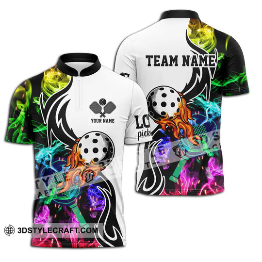 Unisex Shirt - Custom Name And Team Name Shirt, Colorful Smoke Pickleball style option 3