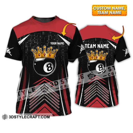 Unisex Shirt - Custom Name And Team Name Shirt - Crown Billiard Ball Number 8 style option 1
