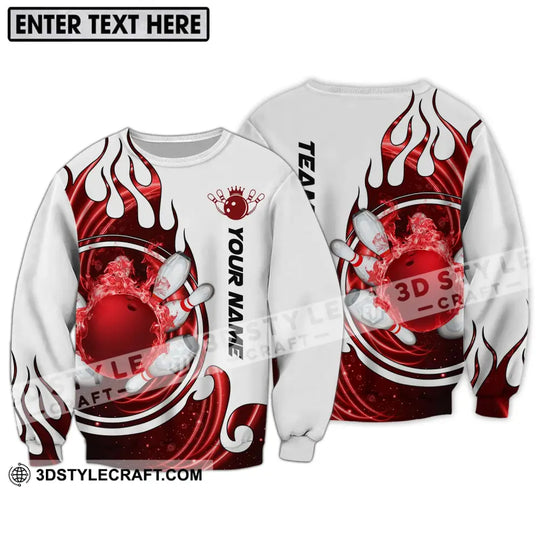 Unisex Shirt - Custom Name And Team Name Shirt, Crown Red Bowling Ball Shirt style option 4