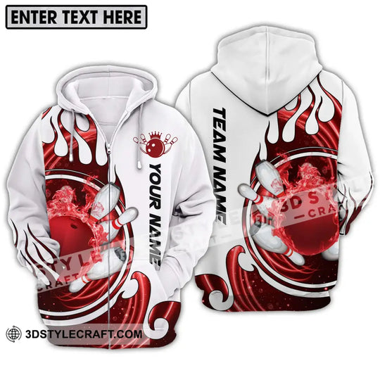 Unisex Shirt - Custom Name And Team Name Shirt, Crown Red Bowling Ball Shirt style option 2