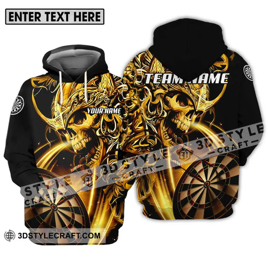 Unisex Shirt - Custom Name And Team Name Darts Shirt, Gold Darts style option 3