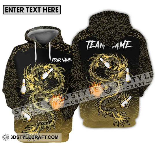 Unisex Shirt - Custom Name And Team Name Shirt For Bowling Lover, Dragon Bowling style option 3