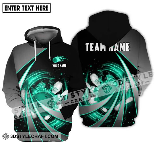 Unisex Shirt - Custom Name And Team Name Shirt, Green Bowling Line style option 3