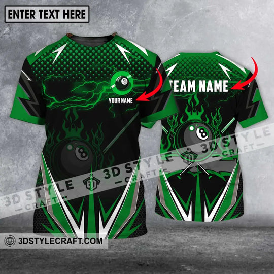 Unisex Shirt - Custom Name And Team Name Shirt, Green Poison Billiard Shirt style option 1