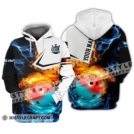 Unisex Shirt - Custom Name And Team Name Shirt, Ice Fire Bowling Ball Shirt style option 3