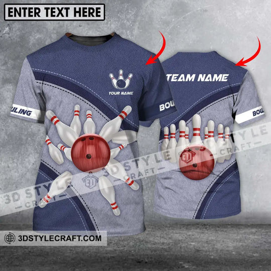 Unisex Shirt - Custom Name And Team Name Shirt, Red Bowling Ball Shirt style option 1