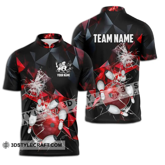 Unisex Shirt - Custom Name And Team Name Shirt, Red Glasses Bowling style option 3