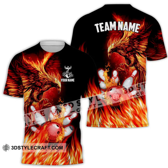 Unisex Shirt - Custom Name And Team Name Sport Shirt, Fire Eagle Bowling style option 2