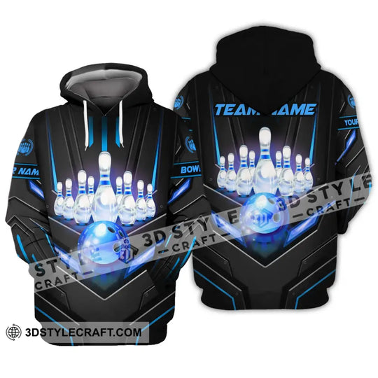 Unisex Shirt - Custom Name And Team Name Sport Shirt, Ice Bowling style option 3
