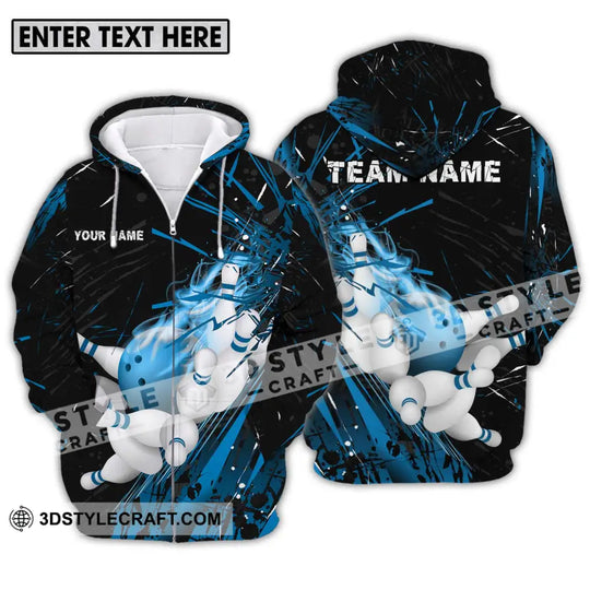 Unisex Shirt - Custom Name And Team Name Sport Shirt, Ice Flash Bowling style option 2