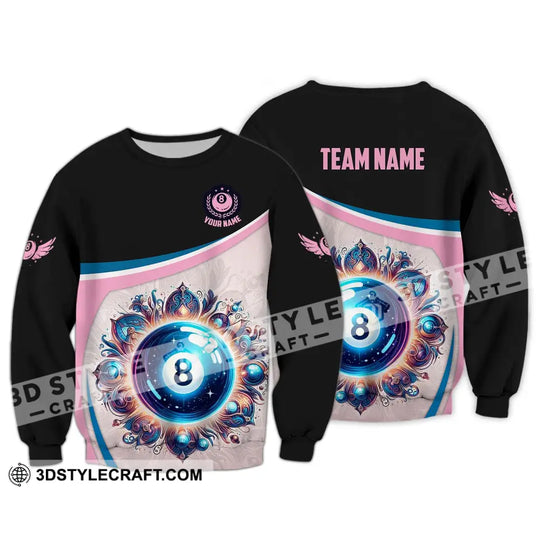 Unisex Shirt - Custom Name And Team Name Sport Shirt, Pastel Color Billiard style option 4