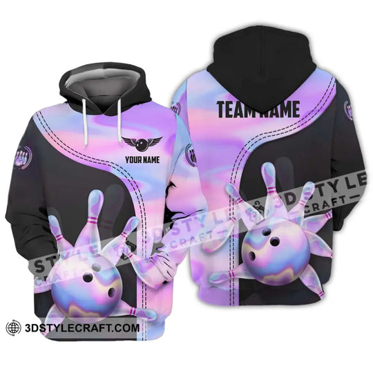 Unisex Shirt - Custom Name And Team Name Sport Shirt, Pastel Color Bowling style option 3