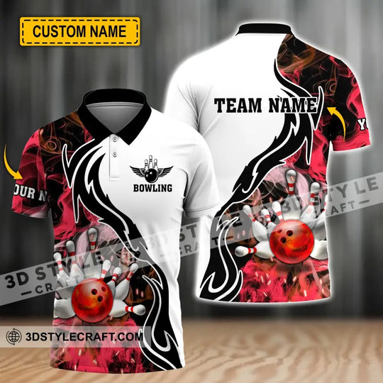 Unisex Shirt - Custom Name And Team Name Sport Shirt, Red Bowling style option 1