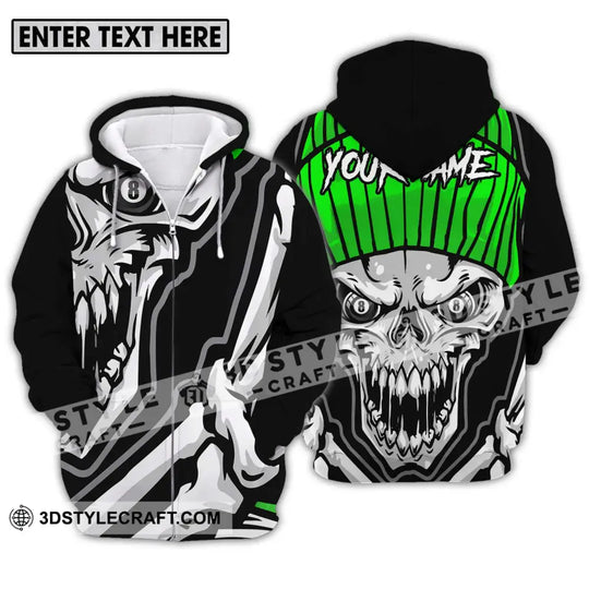 Unisex Shirt - Custom Name And Team Name Sport Shirt, Skull Billiard style option 2