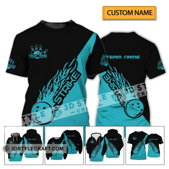 Unisex Shirt - Custom Name And Team Name Shirt - Strike Bowling Lover Shirt style option 2