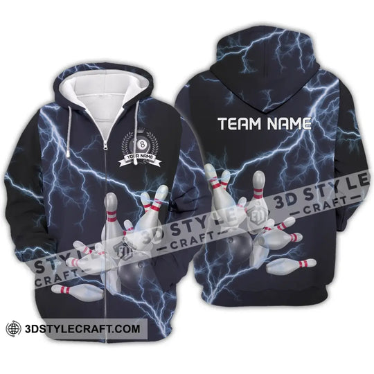 Unisex Shirt - Custom Name And Team Name Shirt - Thunder Bowling Balls style option 4