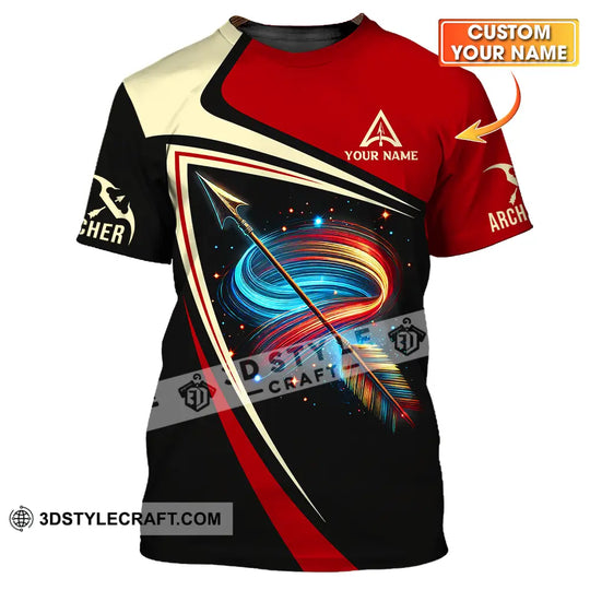 Unisex Shirt - Custom Name Archer Colorful Lines Shirt style option 1