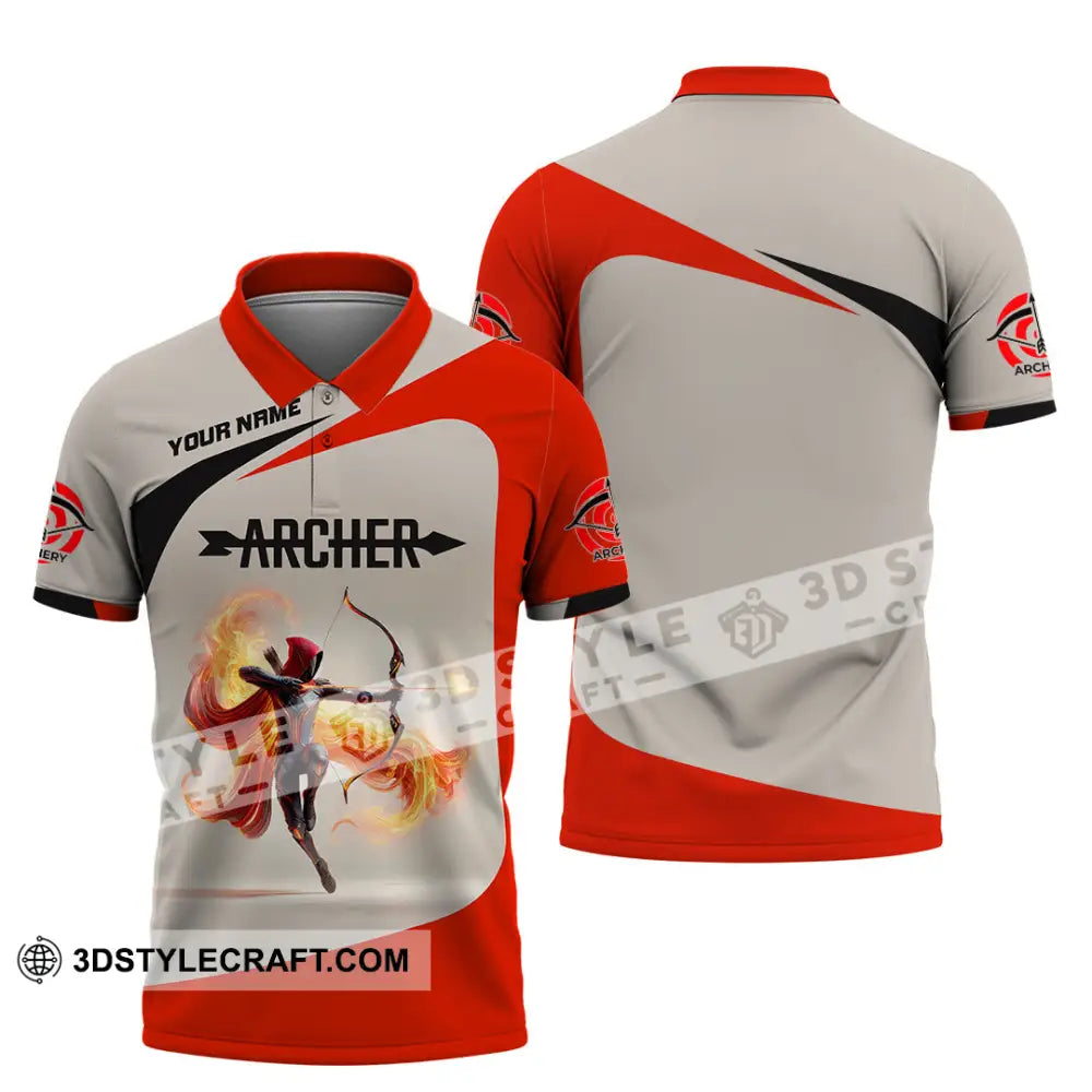 Unisex Shirt Custom Name Archery Polo Long Sleeve Gift / S T-Shirt