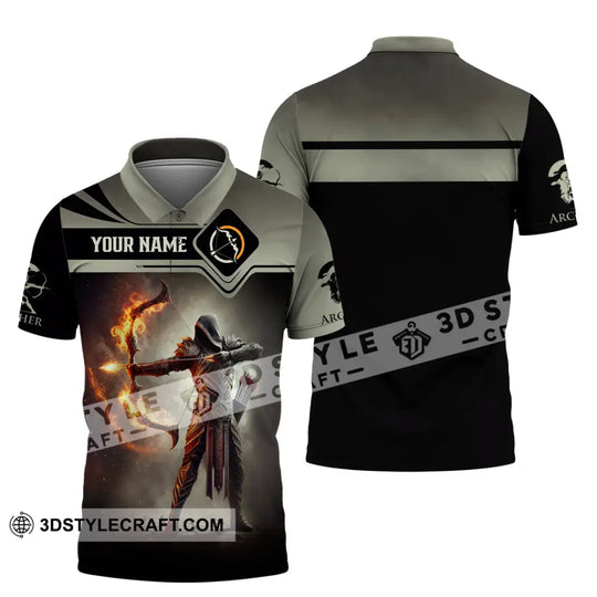Unisex Shirt, Custom Name Archery Shirt, Archery Polo Long Sleeve Shirt, Archery Gift style option 4