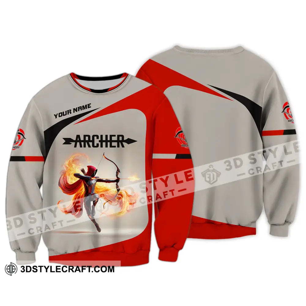 Unisex Shirt Custom Name Archery Polo Long Sleeve Gift / S T-Shirt
