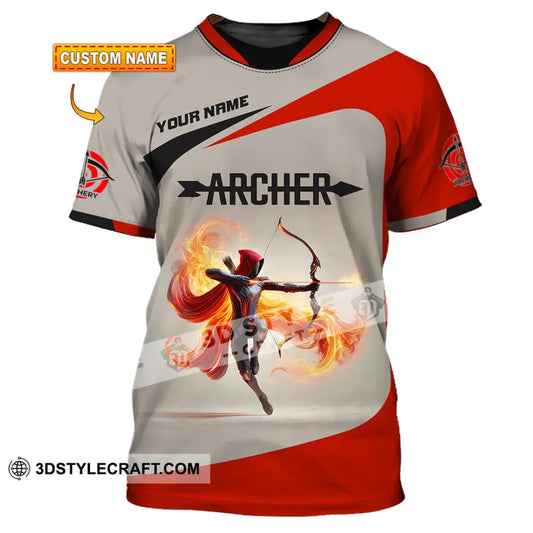 Unisex Shirt Custom Name Archery Polo Long Sleeve Gift T-Shirt
