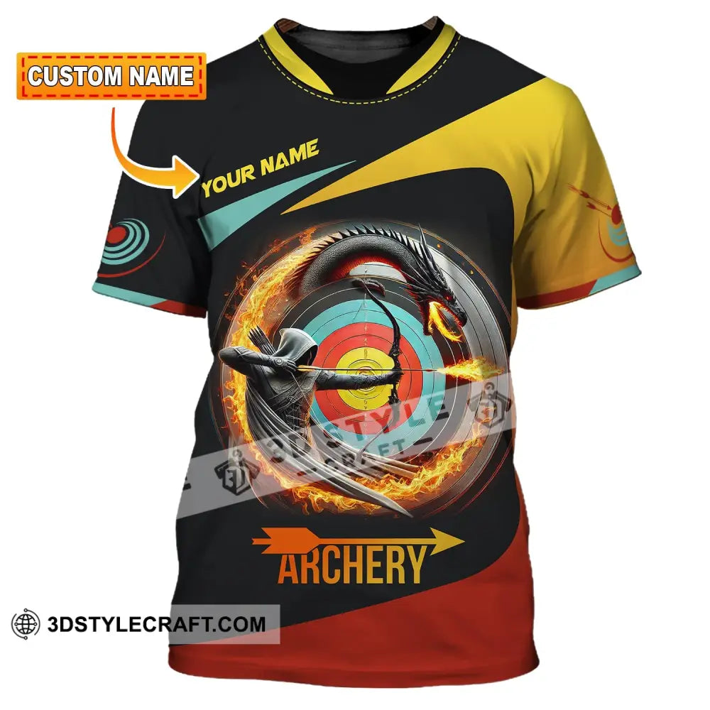 Unisex Shirt Custom Name Archery Polo Long Sleeve Love T-Shirt T-Shirt