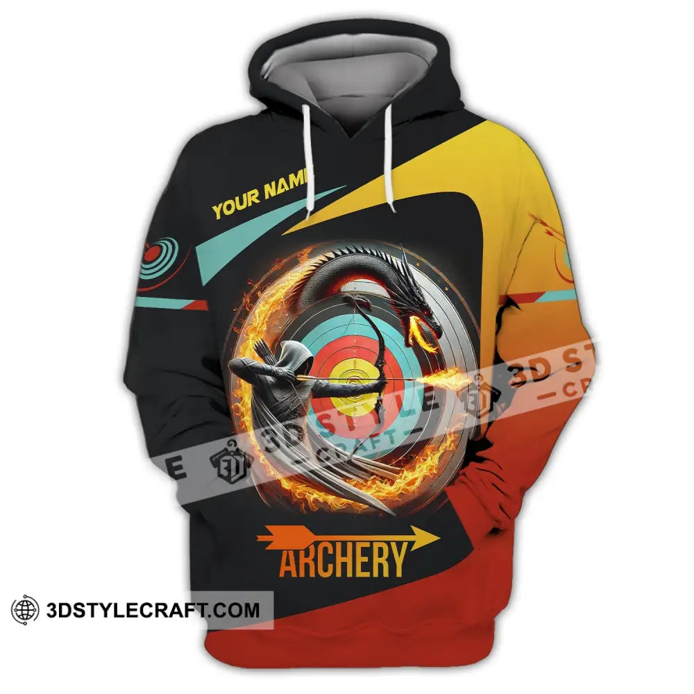 Unisex Shirt Custom Name Archery Polo Long Sleeve Love T-Shirt Hoodie / S T-Shirt