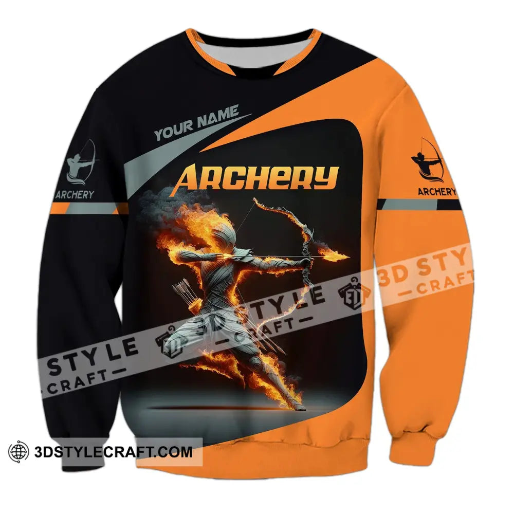 Unisex Shirt Custom Name Archery Polo Long Sleeve Love T-Shirt / S T-Shirt