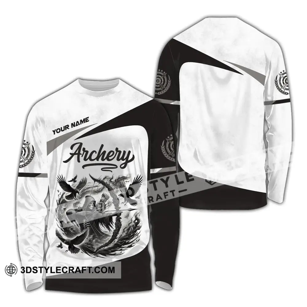 Unisex Shirt Custom Name Archery Polo Long Sleeve Love T-Shirt / S T-Shirt