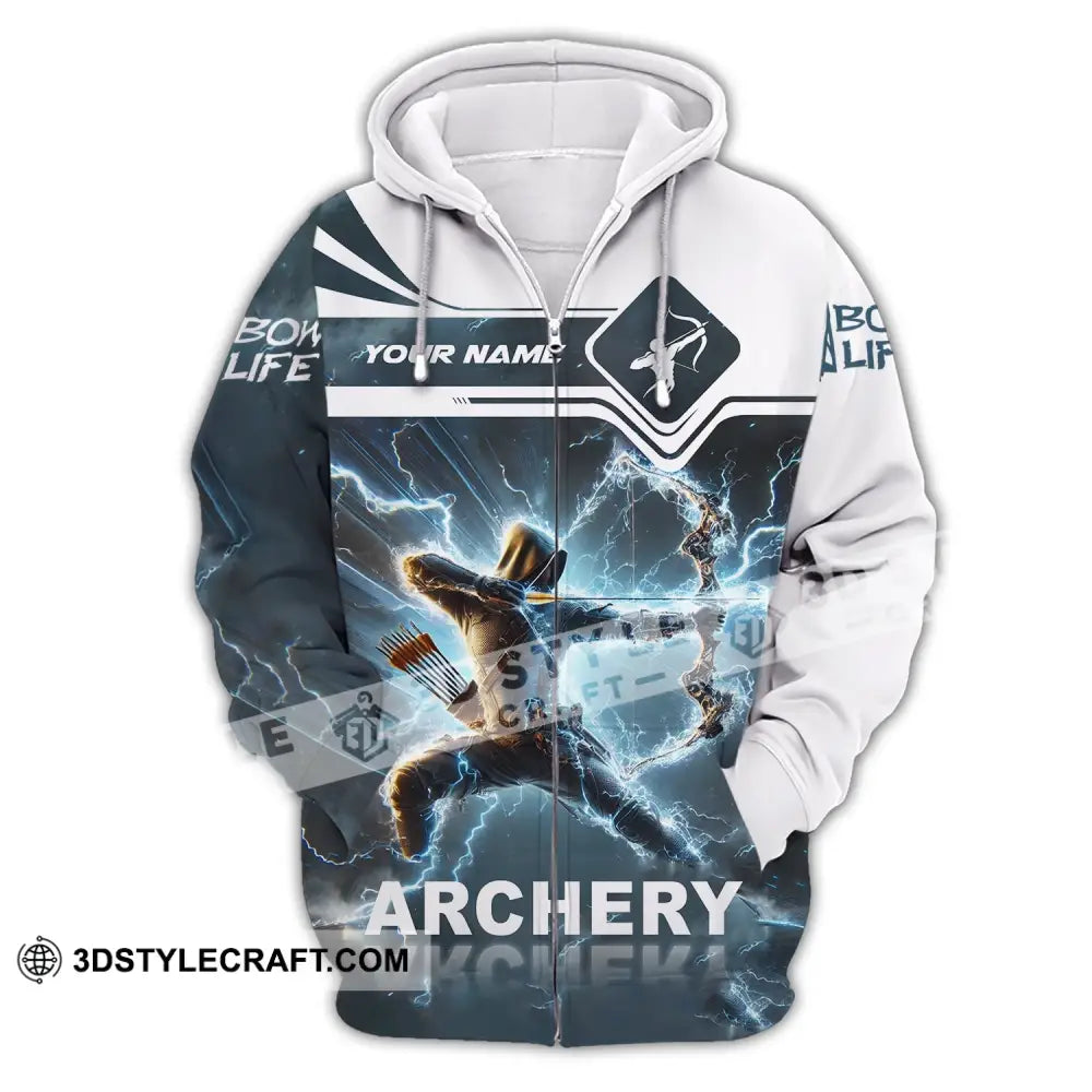 Unisex Shirt - Custom Name Archery Zipper Hoodie / S T-Shirt