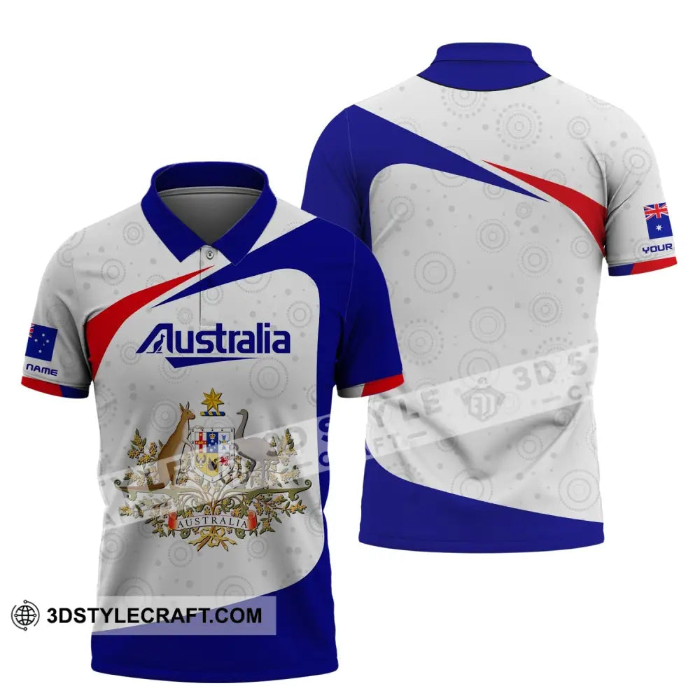 Unisex Shirt Custom Name Australia Hoodie Commonwealth Of T-Shirt Polo / S