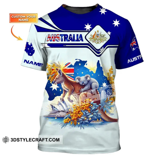 Unisex Shirt Custom Name Australia Lover Polo Long Sleeve Gift T-Shirt