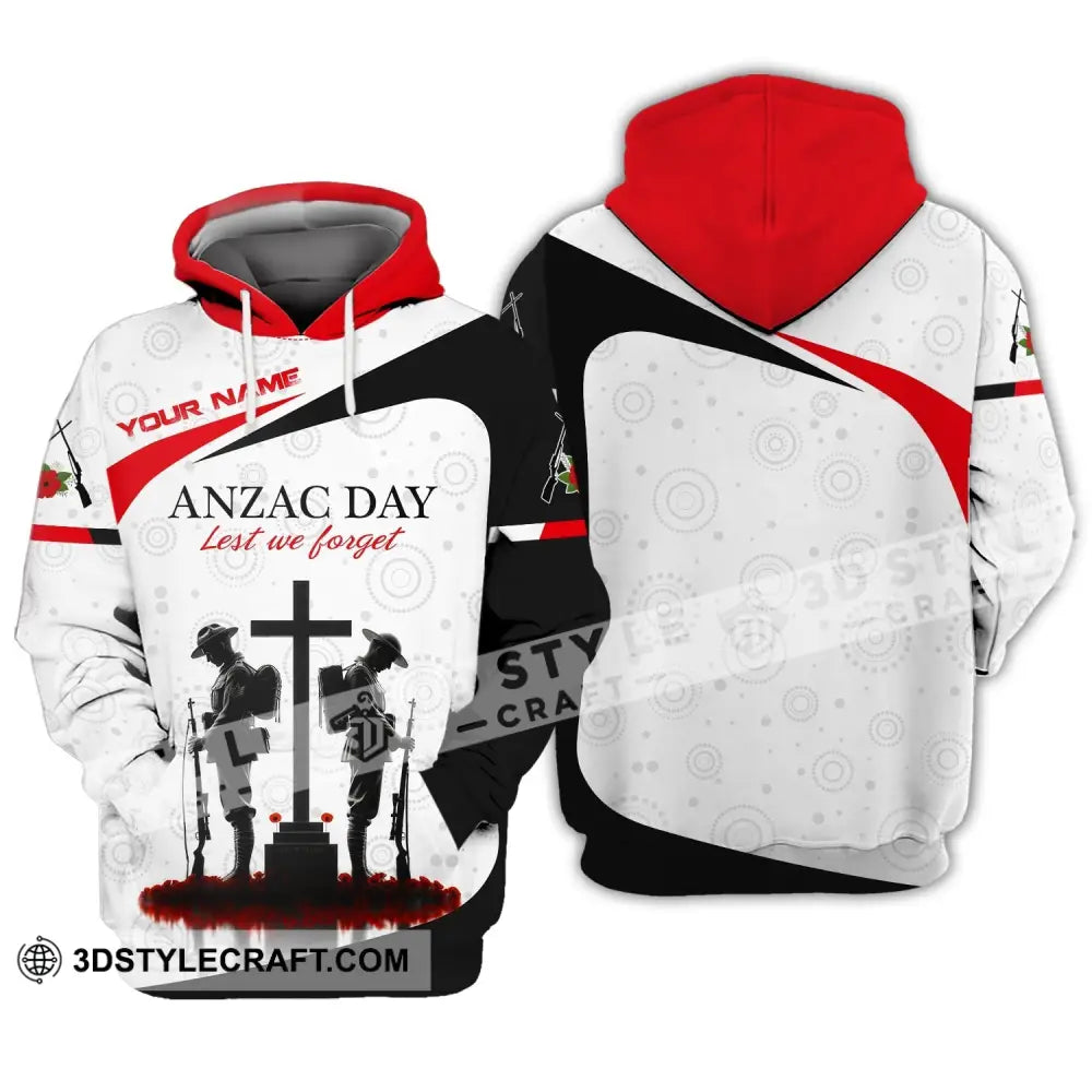 Unisex Shirt Custom Name Australia T-Shirt Anzac Day Remembrance Hoodie / S