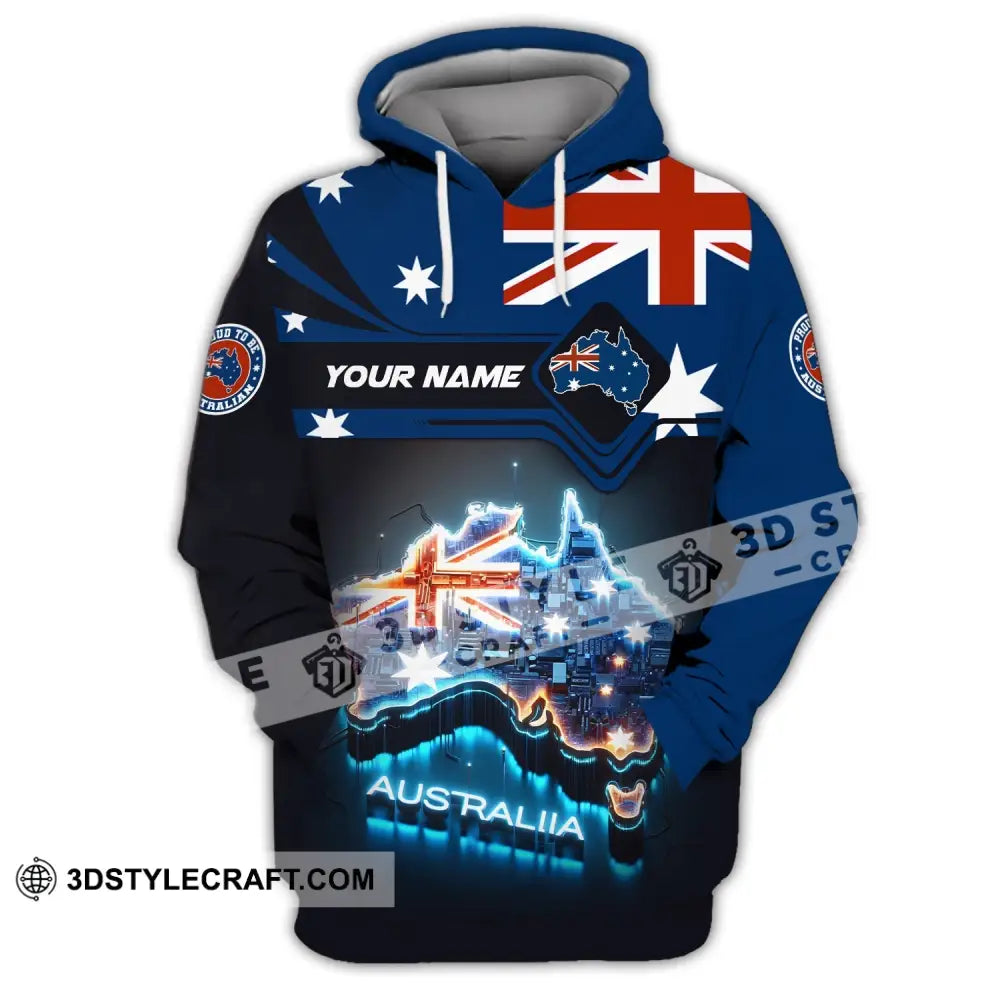Unisex Shirt Custom Name Australia T-Shirt Proud To Be Australian Hoodie / S