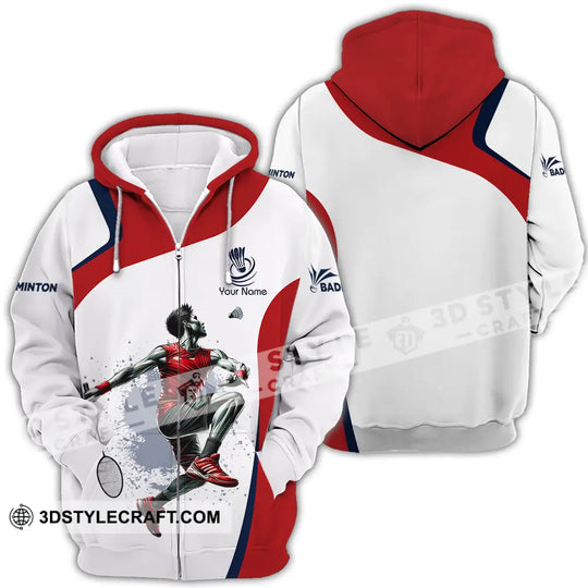 Unisex Shirt - Custom Name Badminton Player Shirt Playing style option 4
