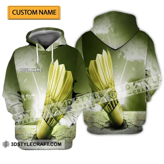 Unisex Shirt - Custom Name Badminton T-Shirt - Badminton Hoodie - Shirt for Badminton Players style option 1