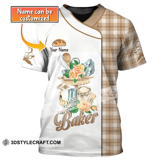 Unisex Shirt, Custom Name Baker Shirt, Bakery Chef Shirt, Baking Lovers Gift style option 1