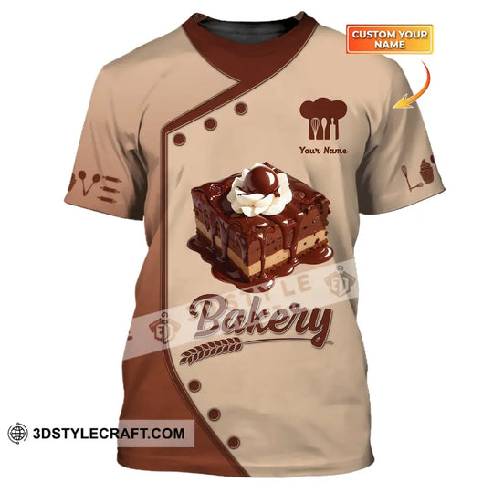 Unisex Shirt, Custom Name Baker Shirt, Bakery Shop T-Shirt, Bakery Chef Polo Long Sleeve style option 1