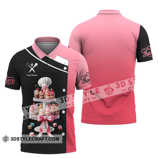 Unisex Shirt, Custom Name Baker Shirt, Bakery Shop T-Shirt, Bakery Chef Polo Long Sleeve style option 3