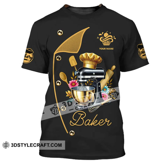 Unisex Shirt, Custom Name Baker Shirt, Bakery Shop T-Shirt, Bakery Chef Polo Long Sleeve style option 2